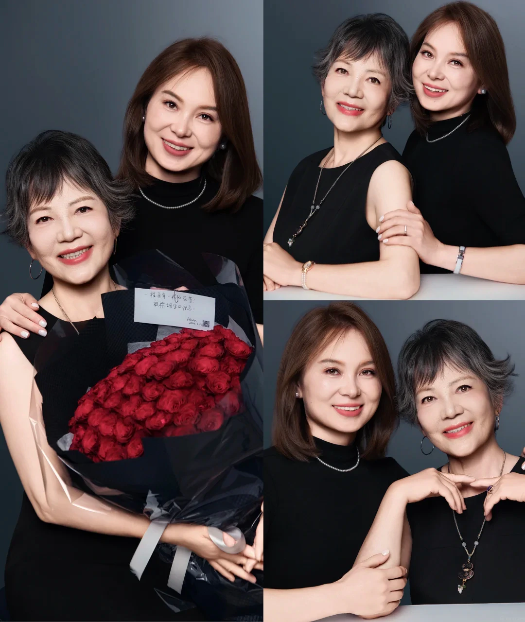 Alicia Dai with her former manager and life coach beside red roses